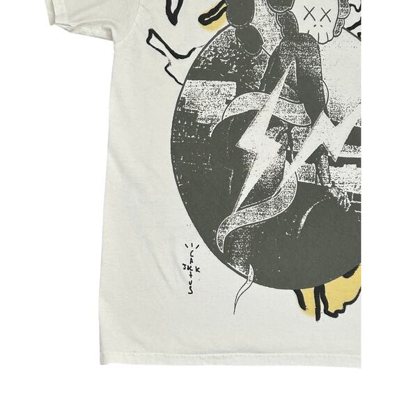 Travis Scott Cactus Jack x Kaws For Fragment Cream T Shirt Sz M - Picture 9 of 12
